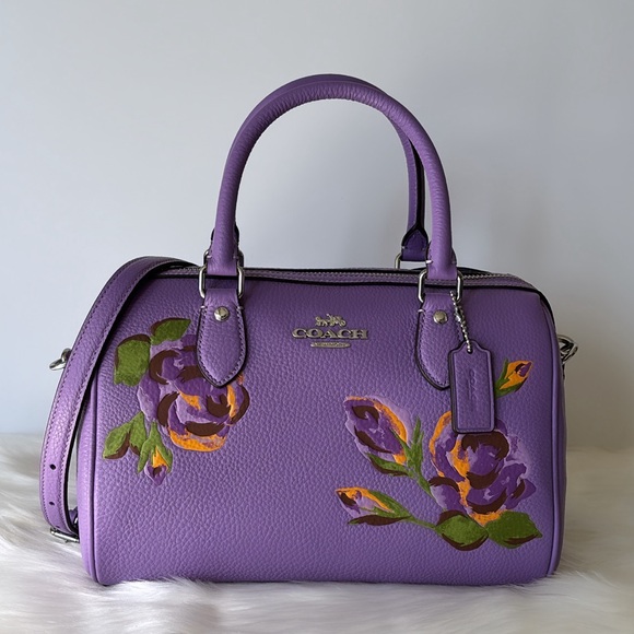 Coach Handbags - NWT💃Coach Rowan Satchel With Rose Print